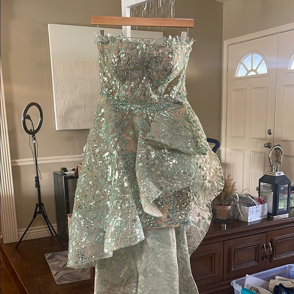 2. Elegant Strapless Sequin Gown
